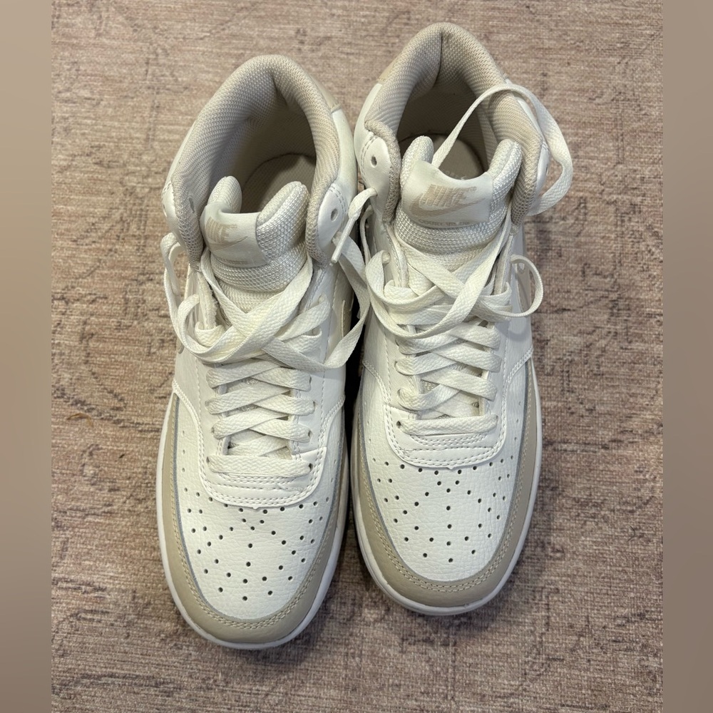 Nike White and Tan High-Tops. Womens US size 9. New, never been worn-Super cute!